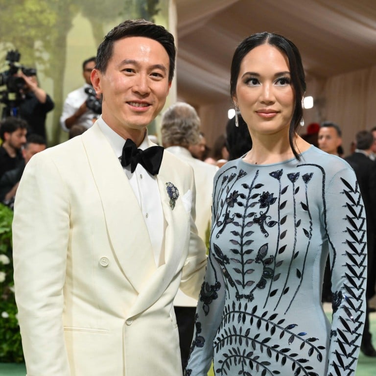 Tik Tok CEO Shou Zi Chew (left) and Vivian Kao arrive for the 2024 Met Gala at the Metropolitan Museum of Art on May 6, in New York. Photo: AFP