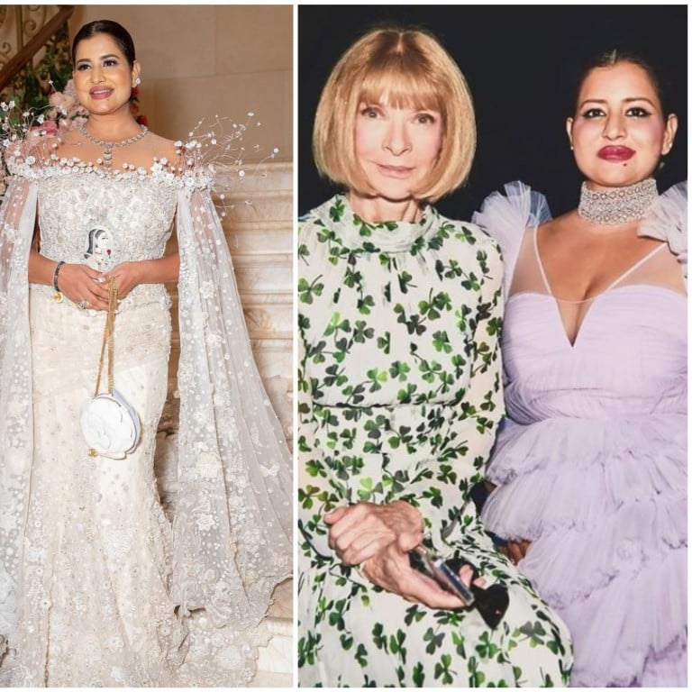Sudha Reddy reportedly wore 200 carats worth of diamonds to the Met Gala 2024; Reddy posing with Anna Wintour. Photos: @sudhareddy.official/Instagram