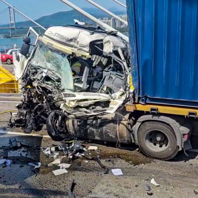 Driver trapped in truck cab after crash on Hong Kong’s Ting Kau Bridge ...