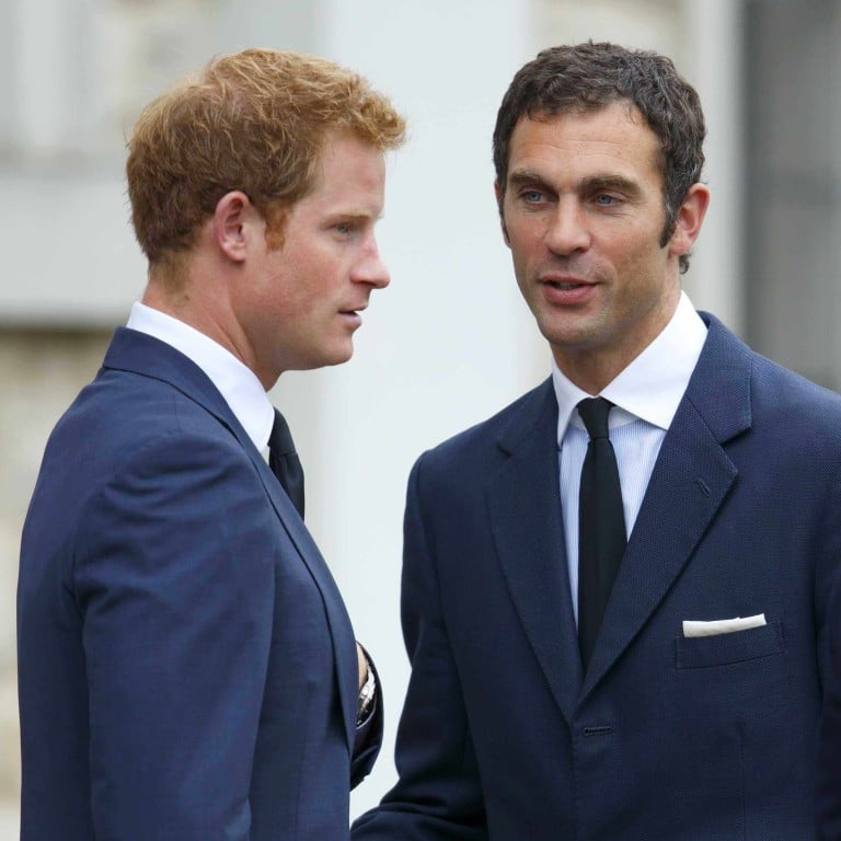 Prince Harry talks with Hugh van Cutsem Jr in 2013. Photo: Indigo/Getty Images