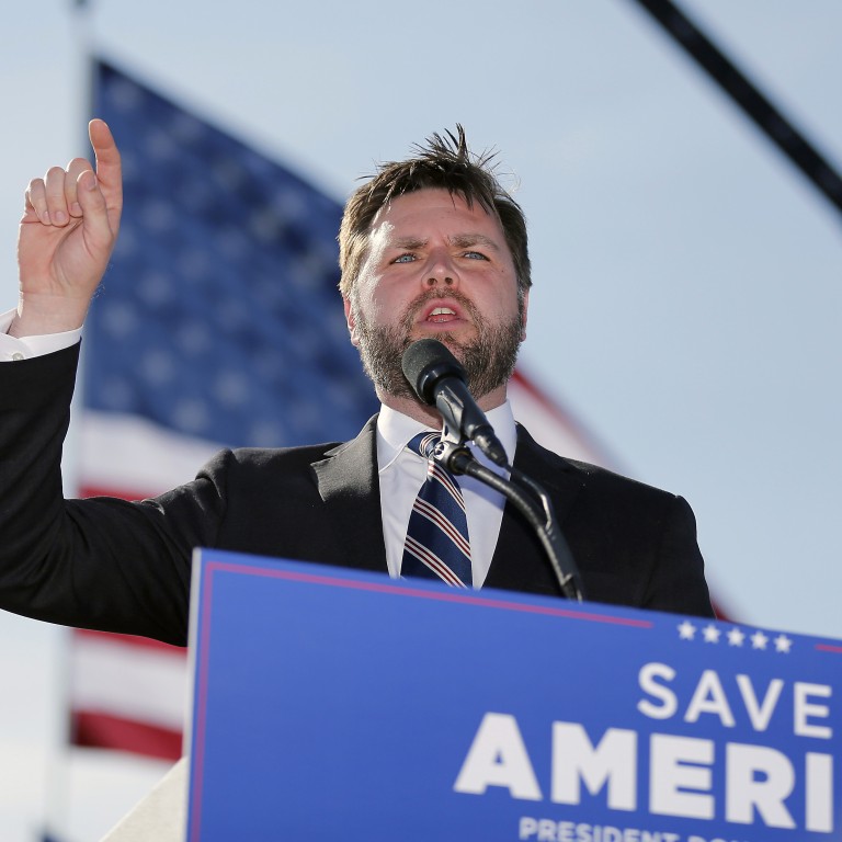 Republican Senator JD Vance speaks at a rally in Delaware, Ohio, in April 2023. Photo: AP Photo