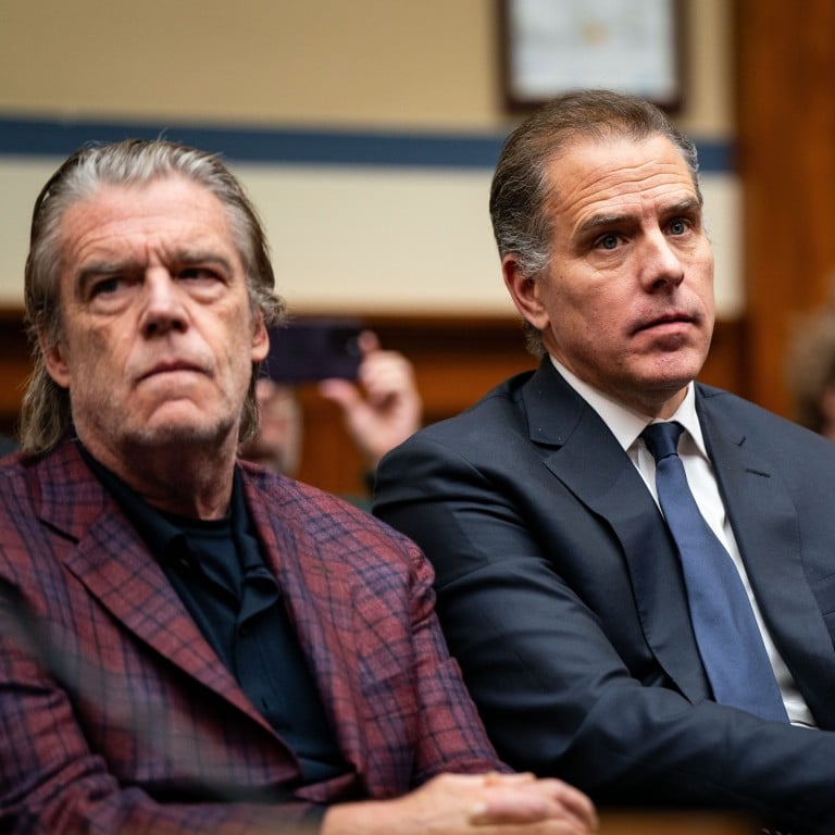 Hunter Biden, son of US president Joe Biden, flanked by Kevin Morris (left) and Abbe Lowell (right) at a House Oversight Committee meeting in Washington DC, in January. Photo: Getty Images