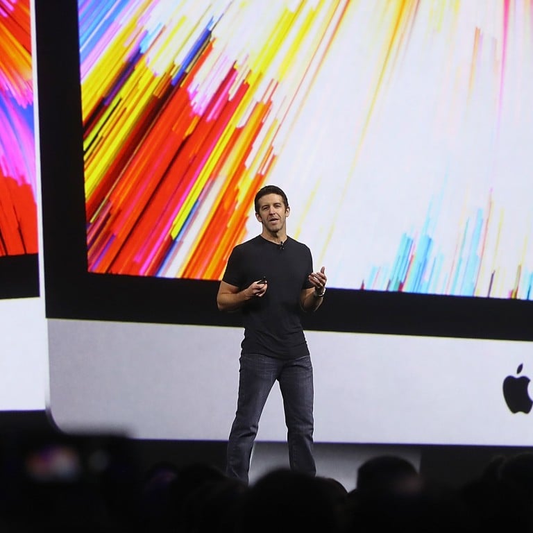 Tipped for the top: Apple’s John Ternus speaks during the 2017 Apple Worldwide Developer Conference in California. Photo: Getty Images