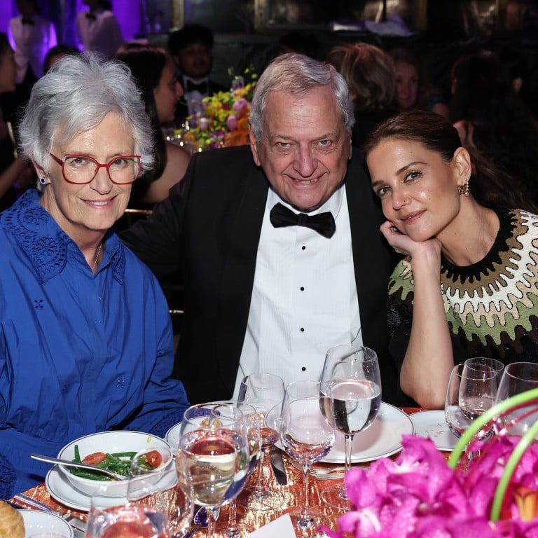 Katie Holmes (right) with her supportive parents Kathleen and Martin Holmes on May 14 in New York City. Photo: Getty Images for American Ballet Theatre