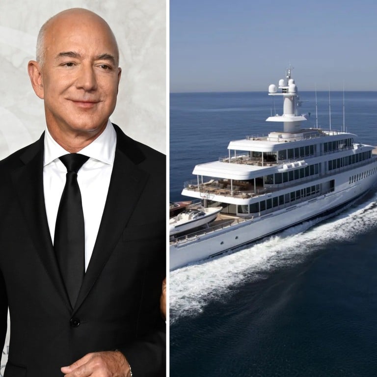 Jeff Bezos and Laurene Powell Jobs are among the tech CEOs who own some truly impressive superyachts. Photos: TNS, Getty Images, Boat International