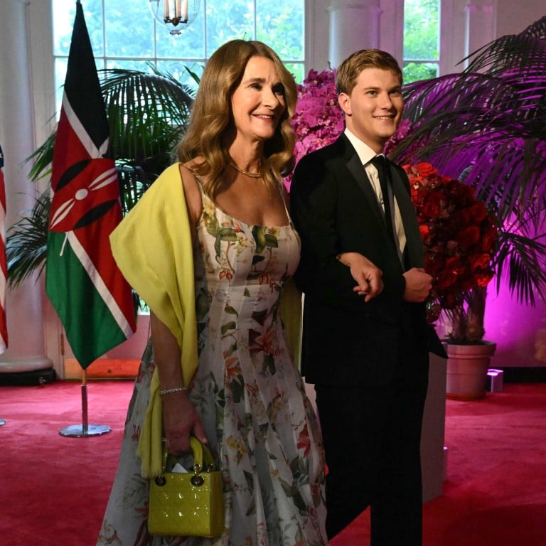 Philantropist Melinda French Gates and Rory Gates arrive at the Booksellers Room for the state dinner with the Kenyan president at the White House in Washington DC, on May 23. Photo: AFP