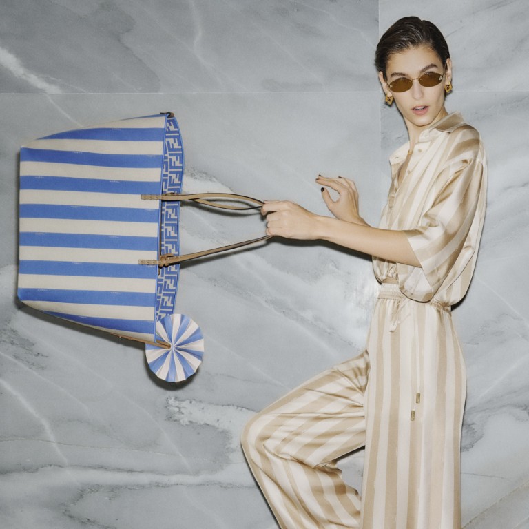 Fendi’s summer 2024 capsule collection is inspired by Rome in the summer and is long on stripes on outfits and luggage of all sizes. Photo: Handout