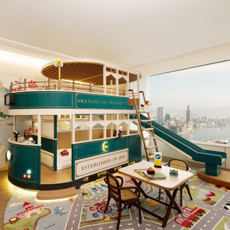 Hong Kong’s new family floor at Island Shangri-La. The hotel’s 45th floor includes 21 themed rooms and suites as well as a fully equipped shared pantry and living-dining-play area. Photos: Handout