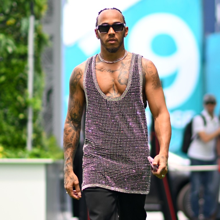 Formula One’s Lewis Hamilton of Great Britain and Mercedes is one of the all-time great drivers, but he also turns heads with his equally confident fashion moves too. Photo: Getty Images