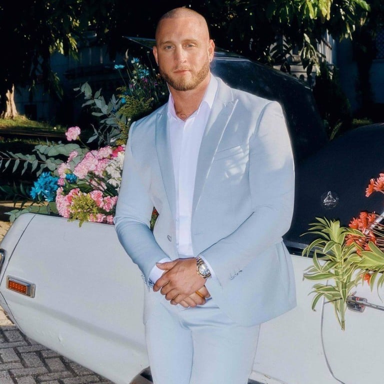 Chet Hanks wears a suit to promote his upcoming show, The Surreal Life: Villa of Secrets. Photo: @chethanx/Instagram