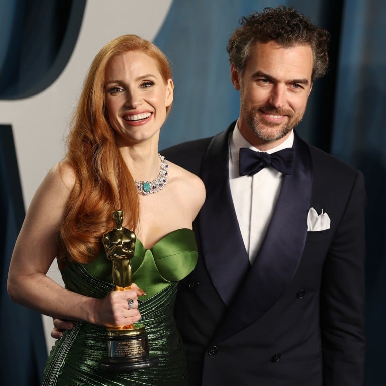Jessica Chastain and Gian Luca Passi de Preposulo at the 2022 Vanity Fair Oscar Party. Photo: FilmMagic