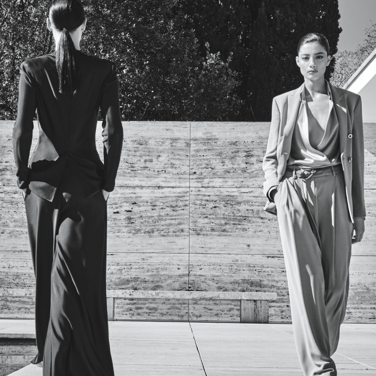 Armani’s Winter Flowers updates the iconic pantsuit, empowering women with grace and a great silhouette