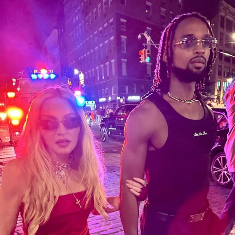 Madonna and Akeem Morris celebrate the Fourth of July in New York; Akeem Morris at an event. Photos: @madonna, @akkmorris/Instagram