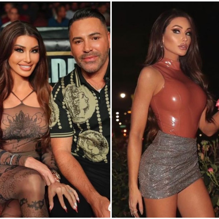 Holly Sonders and her boyfriend Oscar de la Hoya got in trouble on Instagram recently for baring a little too much skin. Photos: @holly.sonders/Instagram