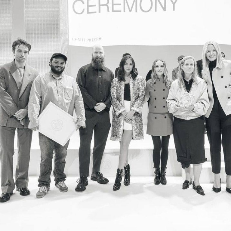 LVMH Prize 2024 winner Ellen Hodakova Larsson and award winners Duran Lantink and Michael Stewart with presenters Natalie Portman, Robert Pattinson and Ana de Armas. Photo: @lvmhprize/Instagram