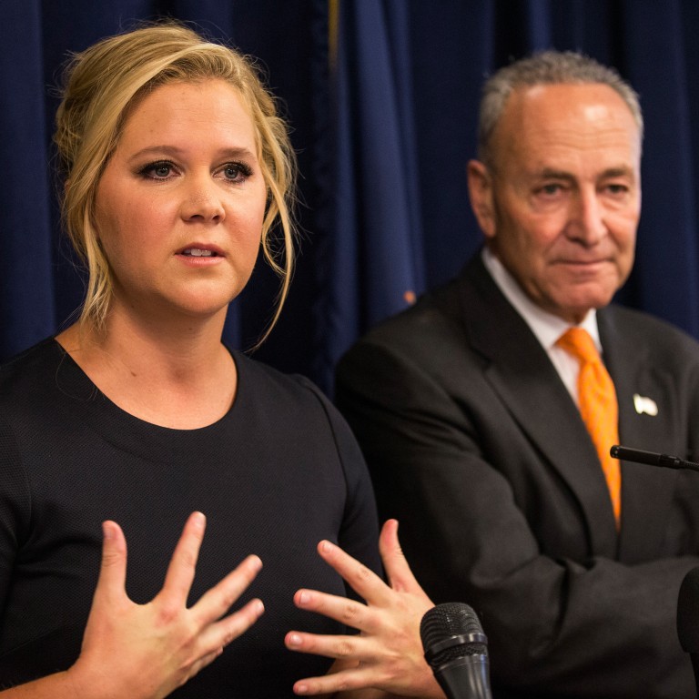 When Hollywood meets Capitol Hill: comedian Amy Schumer and her cousin, US Senator Chuck Schumer, have found a way to use each other’s influence to make an impact on US politics. Photo: Getty Images