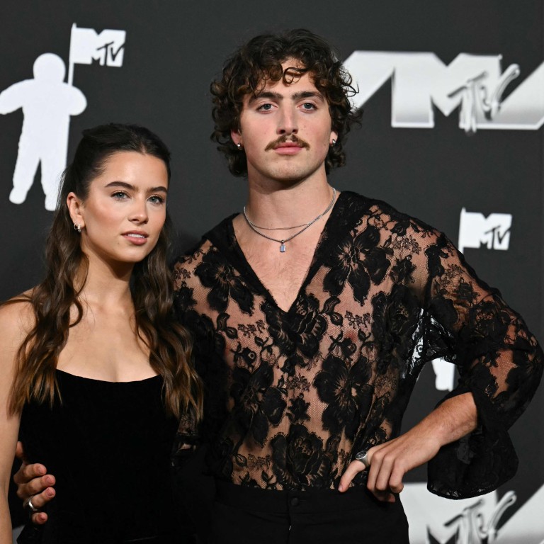 US singer Benson Boone made his red carpet debut with girlfriend Maggie Thurmon at the MTV Video Music Awards in New York. Photo: AFP