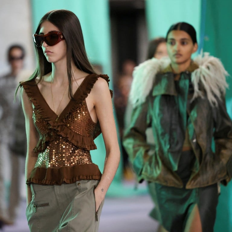 Outerwear and a touch of glamour at Burberry spring/summer 2025. Photo: Reuters