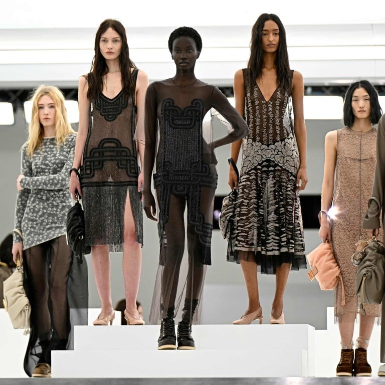 Models on the runway at the end of Fendi’s womenswear spring/summer 2025 show at Milan Fashion Week. Photo: AFP