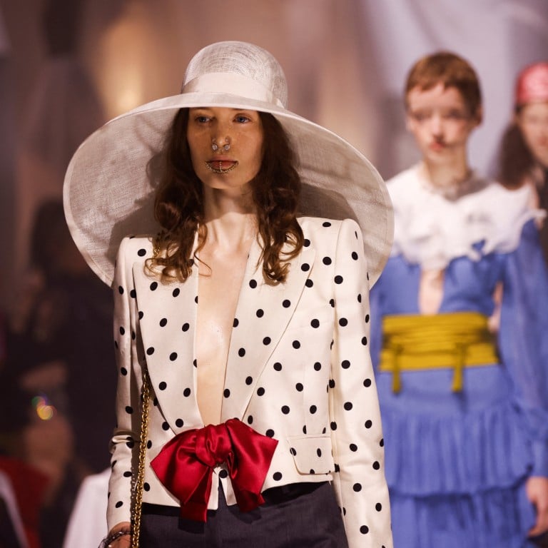 Polka dots were a recurring motif at the Valentino spring/summer 2025 show during Paris Fashion Week. Photo: Reuters