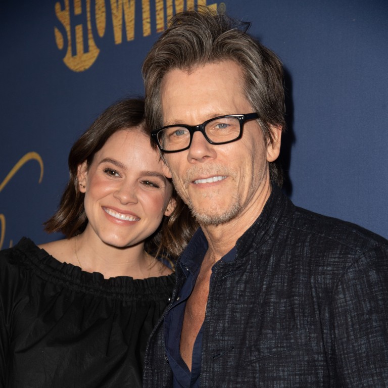 Sosie Bacon with her father, actor Kevin Bacon, in 2018. Photo: Getty Images