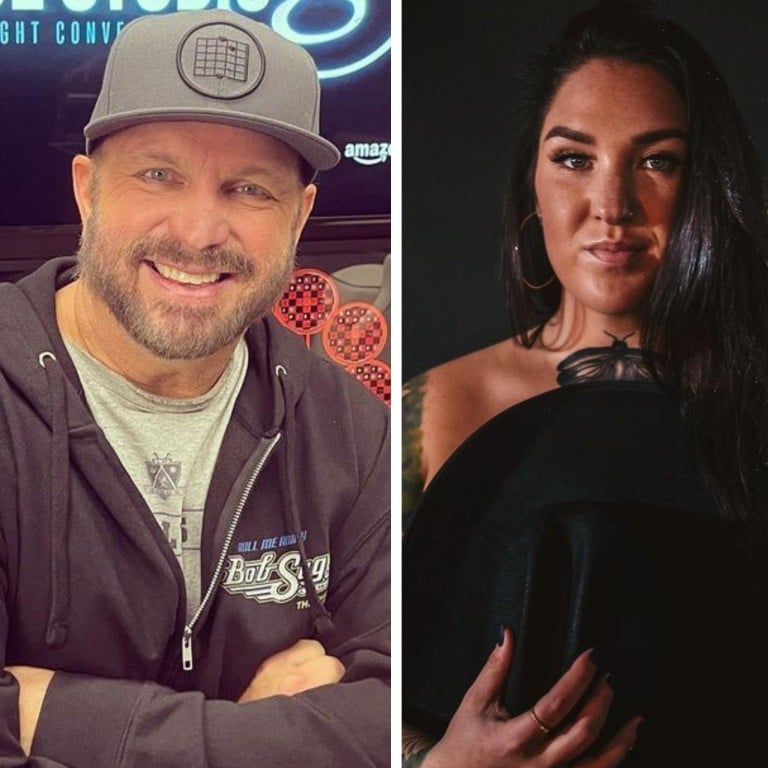 Country singer Garth Brooks (centre) has three adult daughters including August (left) and Allie (right). Photos: @AugustAnna/Facebook, @garthbrooks, @alliecolleenmusic/Instagram