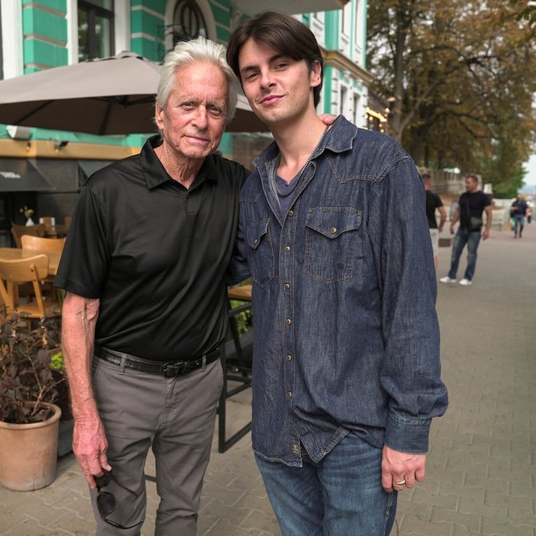 Dylan Douglas, pictured with his father Michael Douglas, wants to make a difference in US politics with his new radio show on SiriusXM Progress. Photo: Reuters