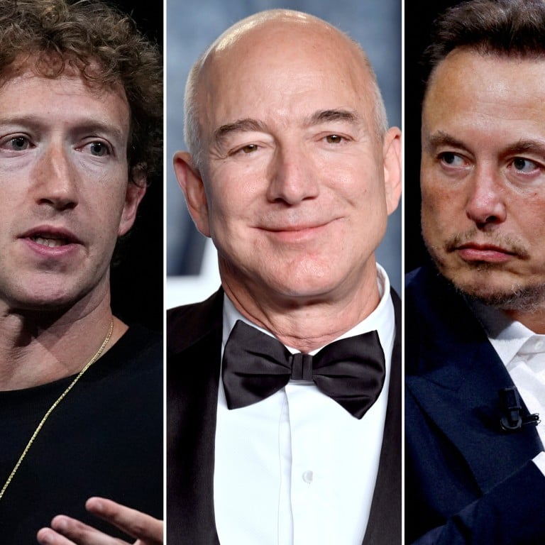 Meta founder Mark Zuckerberg, Amazon founder Jeff Bezos, and Tesla founder Elon Musk are all worth over US$100 billion. Photos: Reuters/AP