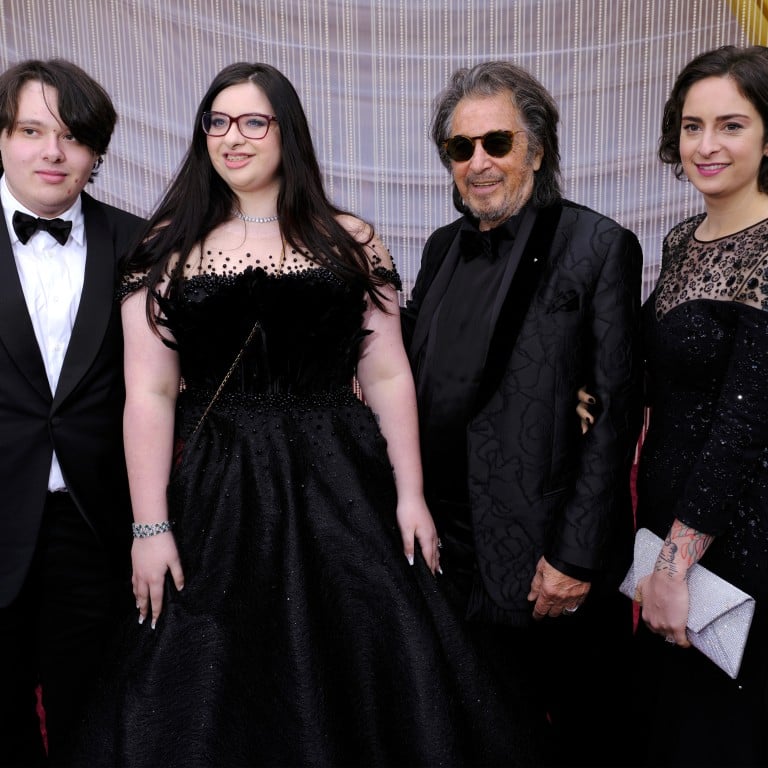 Al Pacino (second from right) with his three adult kids (from left), Anton Pacino, Olivia Pacino, Al Pacino, and Julie Pacino . Photo: Getty Images