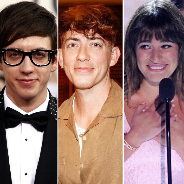 Glee stars Kevin McHale and Lea Michele. Photos: @kevinmchale, @leamichele/Instagram; AP, AFP