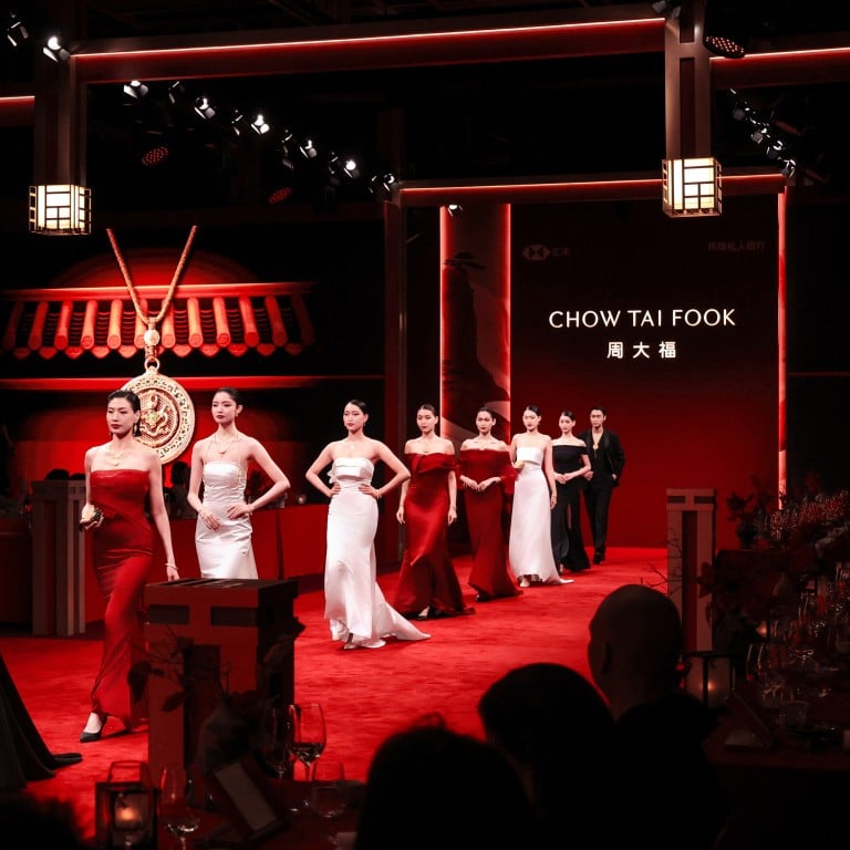 Models wearing pieces from Chow Tai Fook’s Palace Museum collection walk down the runway at the brand’s 95th anniversary presentation at Rosewood Beijing. Photos: Handout