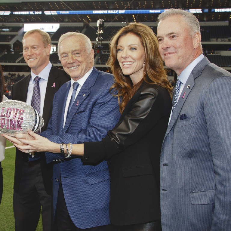 Jerry Jones Jr, Jerry Jones, Charlotte Jones and Stephen Jones at the Dallas Cowboys Stadium together in 2012. Photo: WireImage