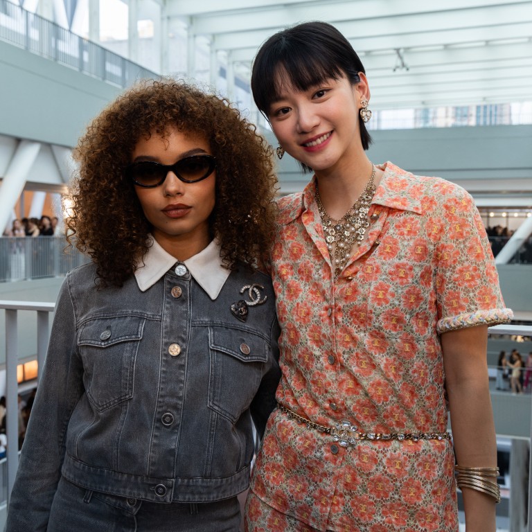 Gossip Girl star Whitney Peak (left) and Hong Kong actress Angela Yuen (right) at Chanel’s 2024-25 cruise show in Hong Kong. Photos: Jocelyn Tam