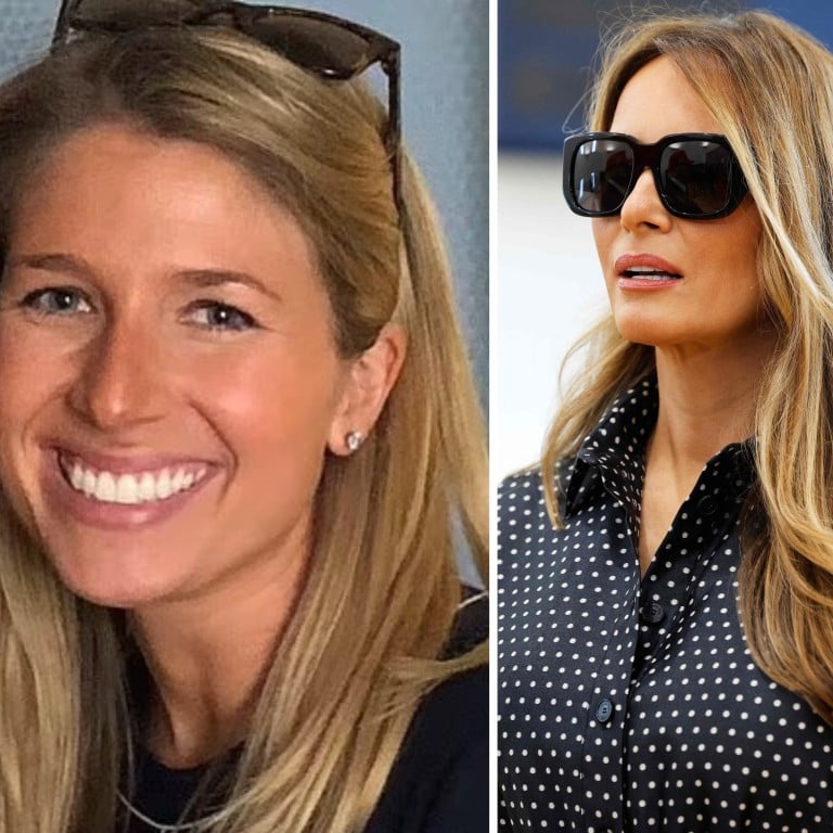 Hayley Harrison; Melania Trump. Photos: Hayley D’Antuono/Facebook, AFP