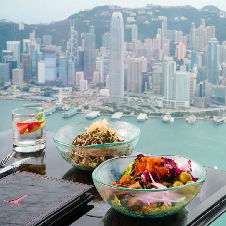 Healthy food and a heavenly view at The Lounge & Bar in Hong Kong. Photo: Handout