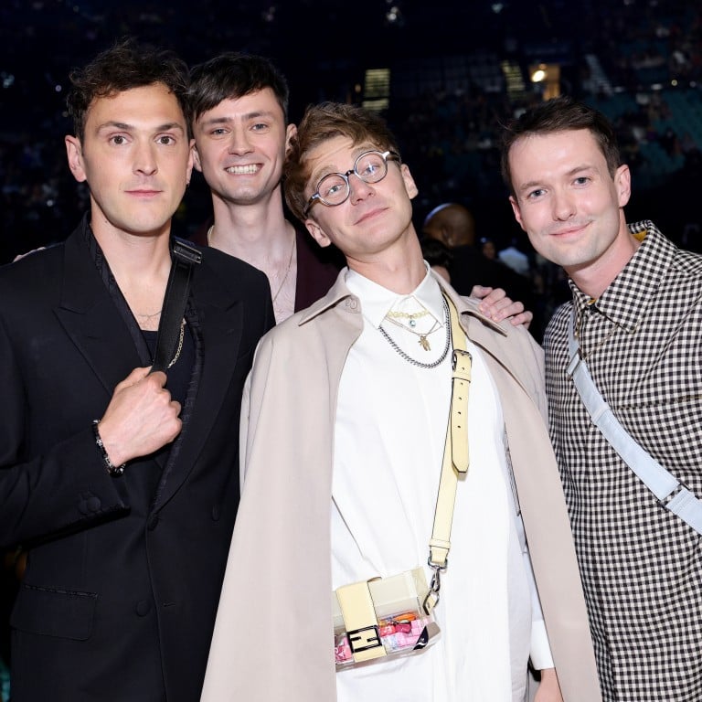 From left: Glass Animals drummer Joe Seaward, bassist Edmund Irwin-Singer, lead singer Dave Bayley and guitarist Drew MacFarlane at the 2022 Billboard Music Awards. Photo: Getty