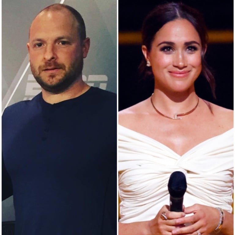 Unbeknownst to Meghan Markle, podcaster Ryen Russillo was hoping for a date with her after they met at a charity football game. Photos: @ryenrussillo/Instagram, Getty Images
