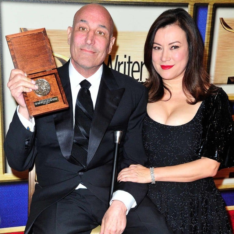 The late producer and philanthropist Sam Simon with his first wife Jennifer Tilly pictured at the 2014 Writers Guild Awards in LA. Photo: WireImage