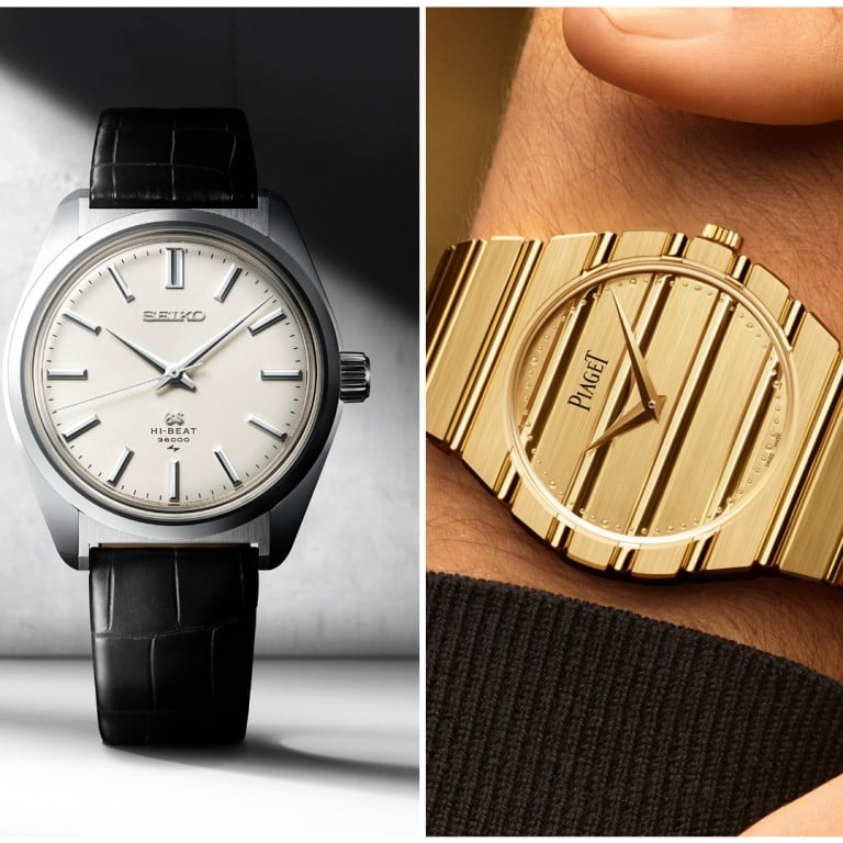 Looking back at simpler times (from left): Grand Seiko SLGW005, Piaget Polo 79, Longines Conquest Heritage Central Power Reserve. Photos: Handout