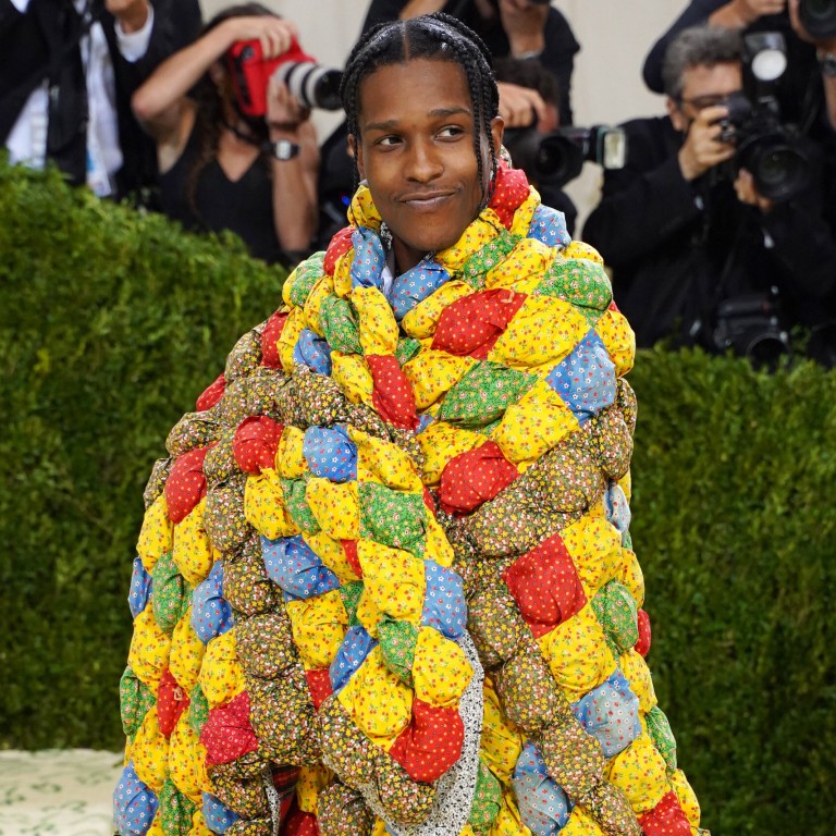 A$AP Rocky quilts up with a patchwork piece for the 2021 Met Gala. Photo: Getty Images
