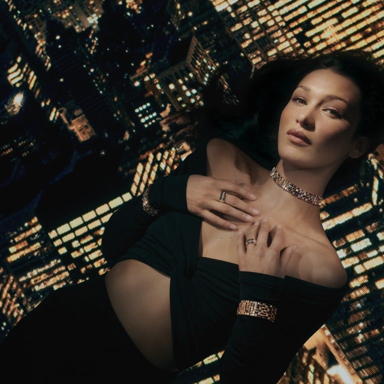 Bella Hadid stars in Chopard’s campaign for the Ice Cube collection. Photo: Chopard