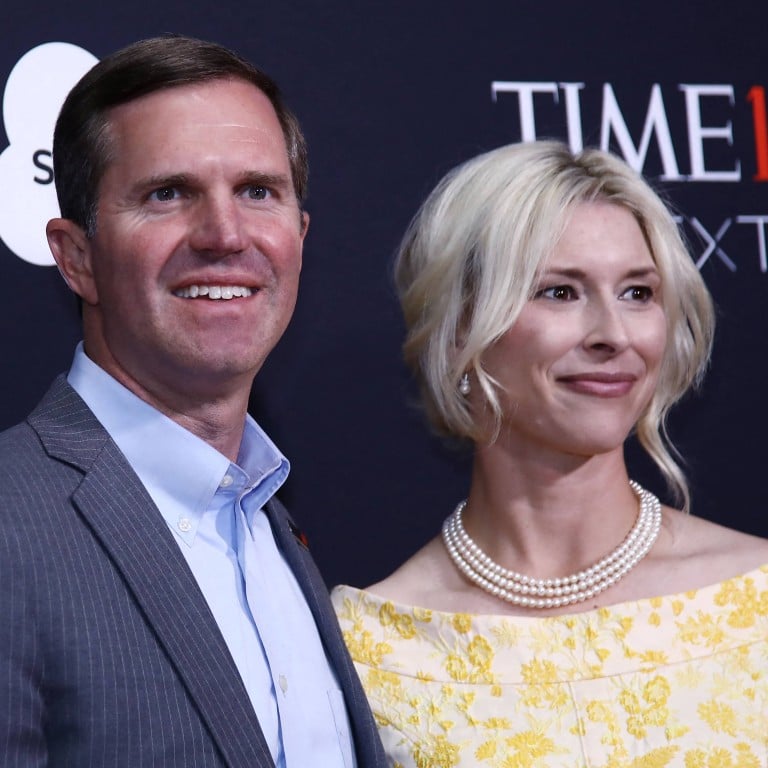 Governor of Kentucky Andy Beshear (left) and his spouse Britainy Beshear entered the national spotlight during the 2024 US presidential race. Photo: AFP