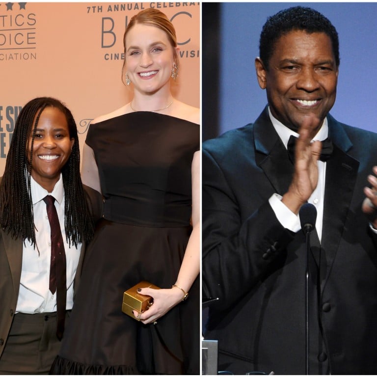 Katia Washington – daughter of Hollywood actor Denzel Washington – with her wife Colleen Wilson. Photos: Getty Images; AP