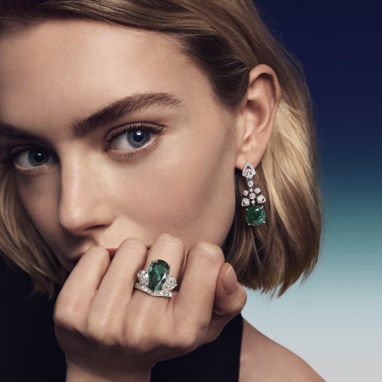 Souveraine de Chaumet earrings, featuring Ceylon sapphires. Photo: Chaumet