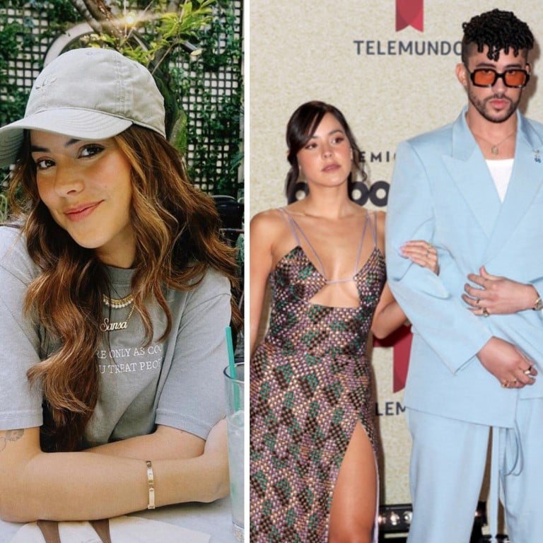 Bad Bunny and Gabriela Berlingeri appear on the red carpet at the 2021 Billboard Latin Music Awards. Photos: @gabrielaberlingeri/Instagram, Getty Images