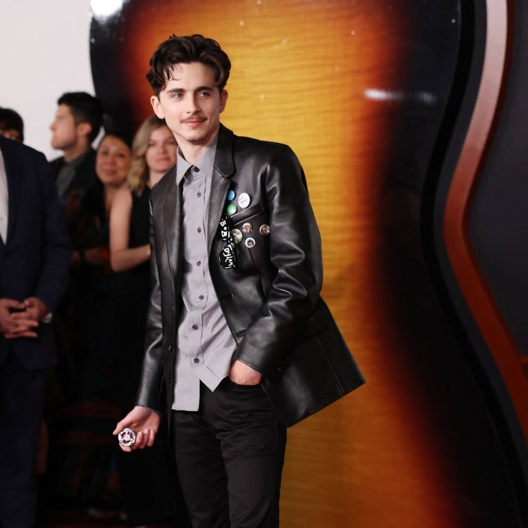 Timothée Chalamet wears Prada at the premiere of the Bob Dylan biopic A Complete Unknown in Los Angeles. Photo: AFP
