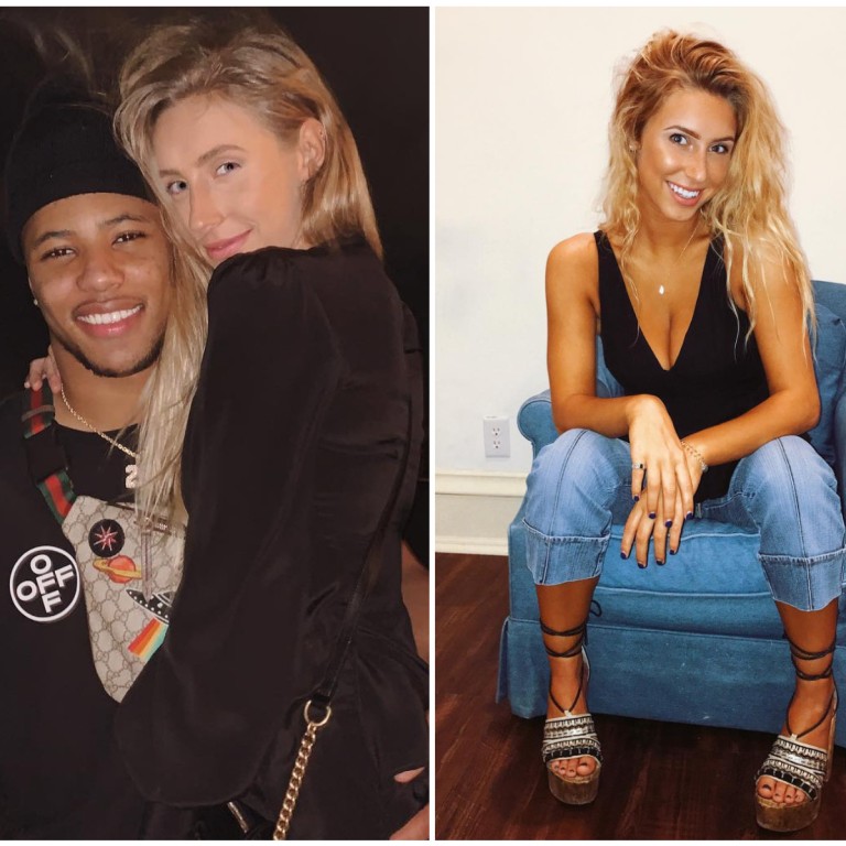 Saquon Barkley with his fiancée and baby mama Anna Congdon. Photos: @annacongdon/Instagram