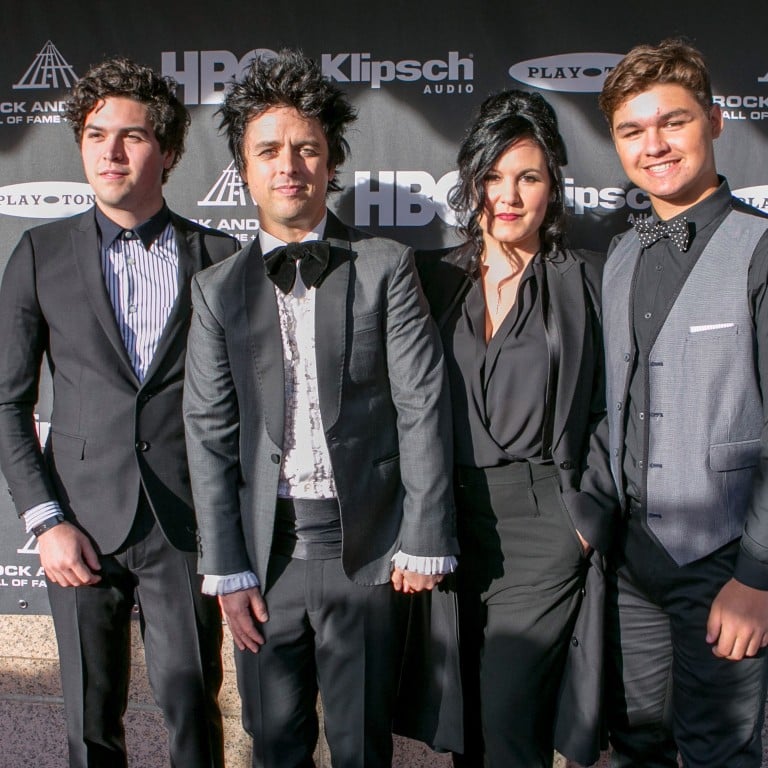 Joey Armstrong, Billie Joe Armstrong, Adrienne Armstrong and Jakob Armstrong together at the 30th Annual Rock and Roll Hall of Fame Induction Ceremony in April 2015. Photo: FilmMagic