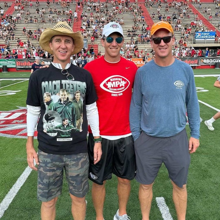 The Manning brothers (from left): Cooper Manning, Eli Manning and Peyton Manning. Photo: @coopermanning/Instagram