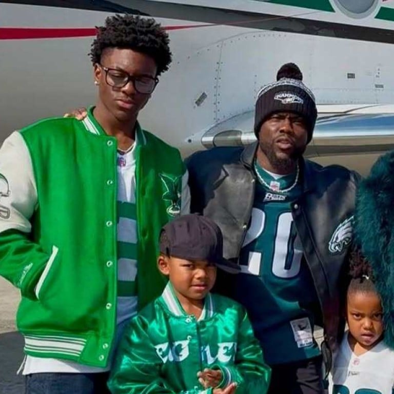 Kevin Hart and his son Hendrix, who he brought along to the Super Bowl this past weekend. Photo: @kevinhart/Instagram